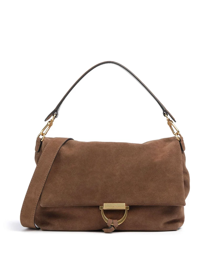 Abro Suede Temi Large Sac porté épaule wood
