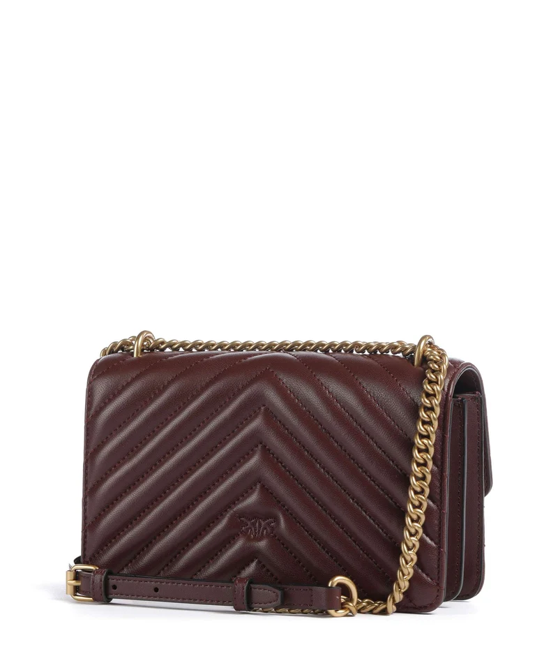Pinko Love One Mini Sac porté épaule burgundy wine/antique gold
