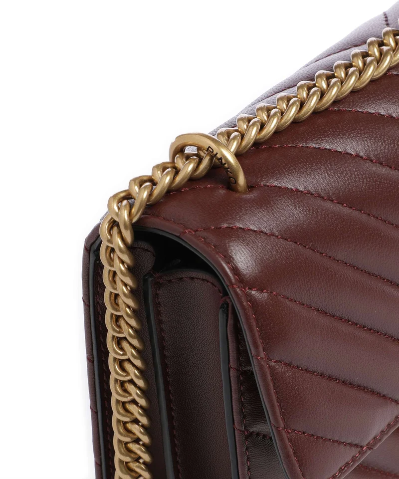 Pinko Love One Mini Sac porté épaule burgundy wine/antique gold