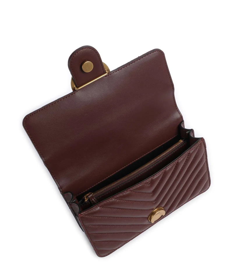 Pinko Love One Mini Sac porté épaule burgundy wine/antique gold