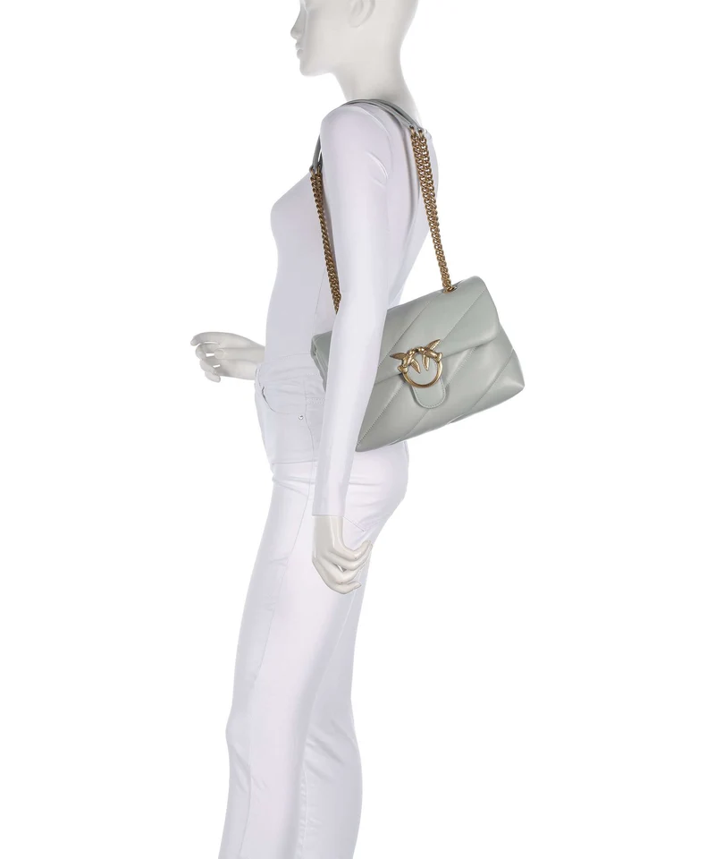 Pinko Love Puff Classic Sac porté épaule grigio perla/antique gold