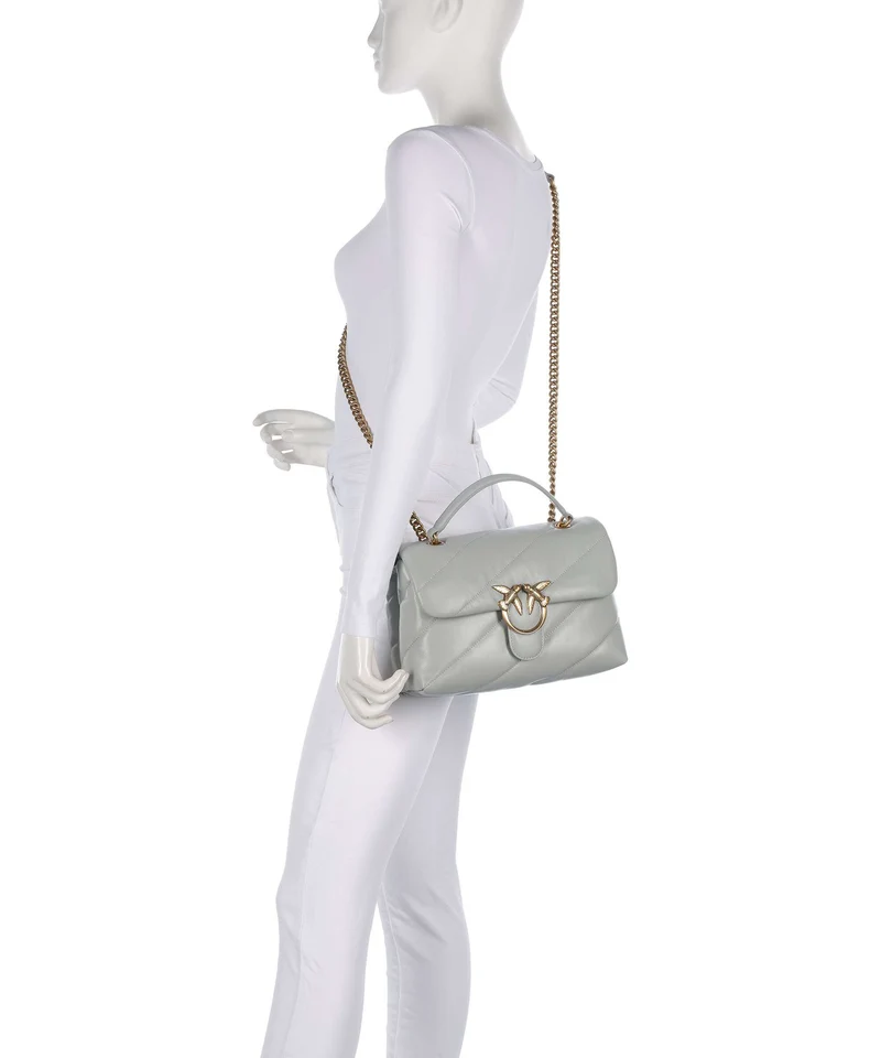 Pinko Love Puff Classic Sac porté épaule grigio perla/antique gold