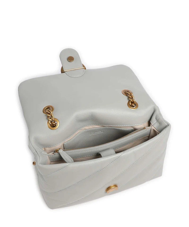 Pinko Love Puff Classic Sac porté épaule grigio perla/antique gold