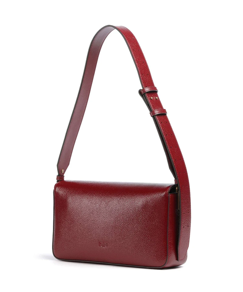 Pinko Love One Classic Slouchy Sac porté épaule rosso scuro/antique gold