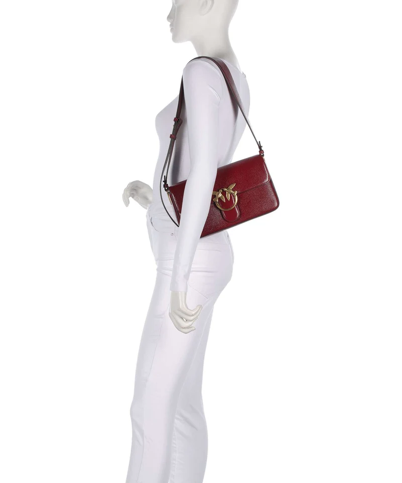 Pinko Love One Classic Slouchy Sac porté épaule rosso scuro/antique gold