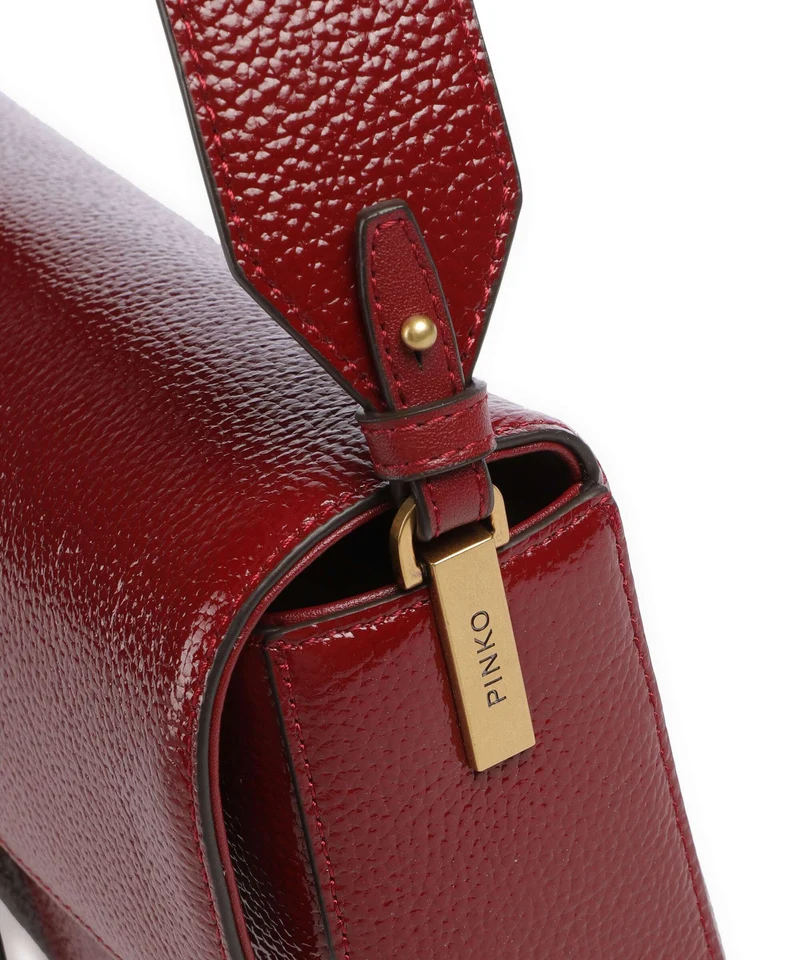 Pinko Love One Classic Slouchy Sac porté épaule rosso scuro/antique gold