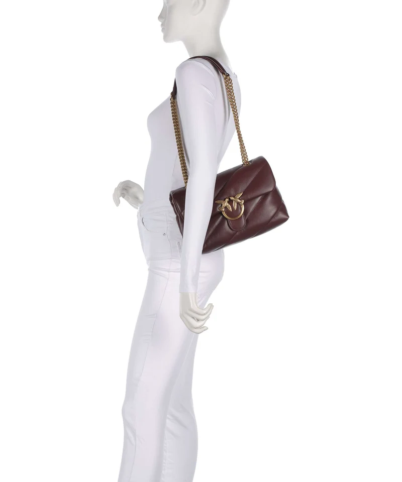 Pinko Love Puff Classic Sac porté épaule rosso vino/antique gold