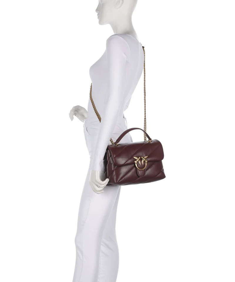 Pinko Love Puff Classic Sac porté épaule rosso vino/antique gold