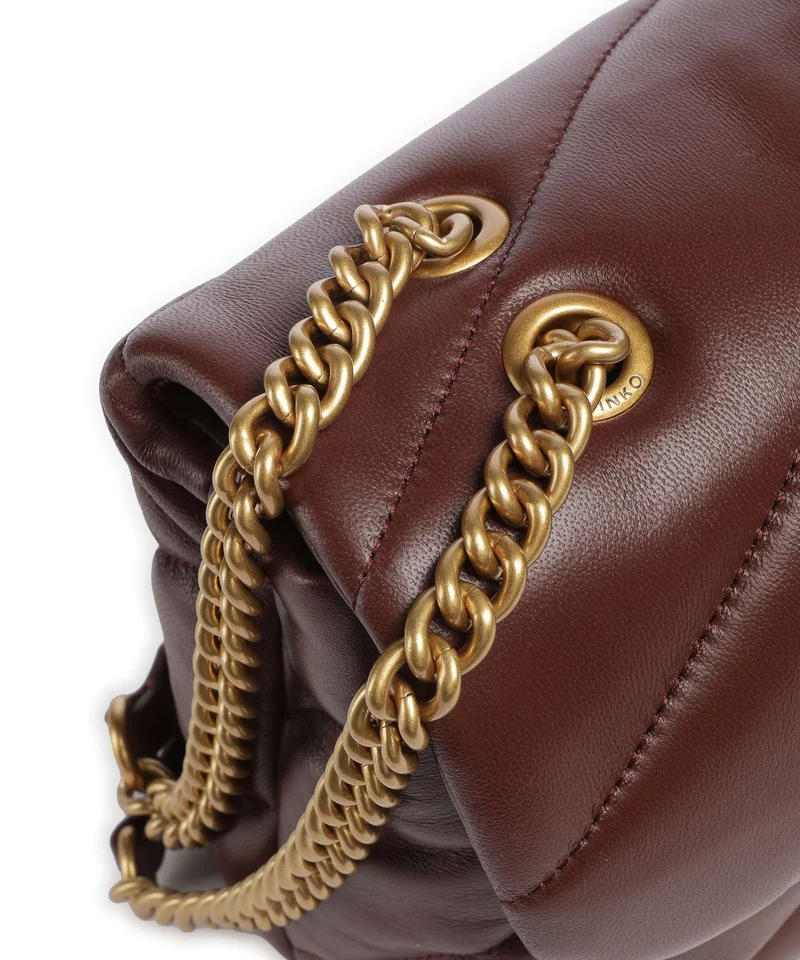 Pinko Love Puff Classic Sac porté épaule rosso vino/antique gold