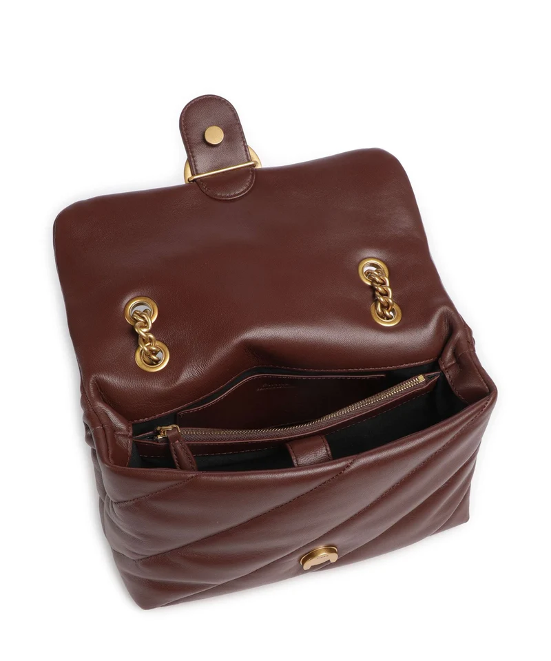 Pinko Love Puff Classic Sac porté épaule rosso vino/antique gold