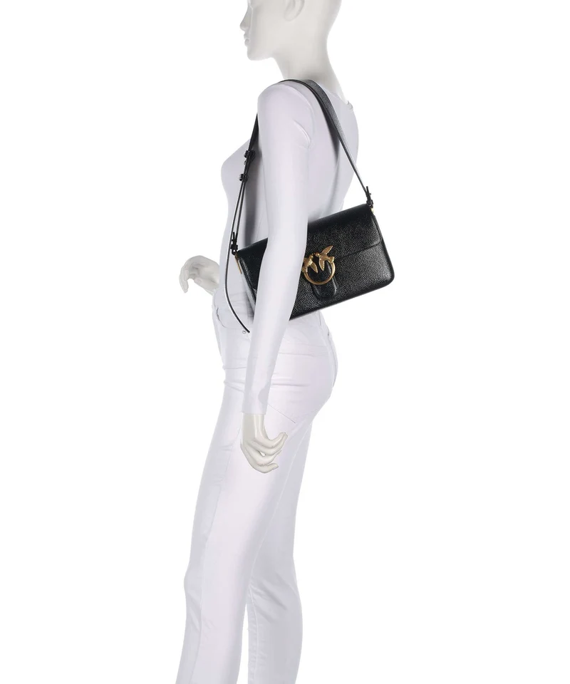 Pinko Love One Classic Slouchy Sac porté épaule nero/antique gold