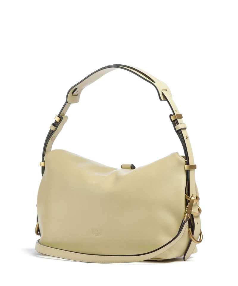 Pinko Saddle Horizontal Mini Sac porté épaule giallo vaniglia/antique gold