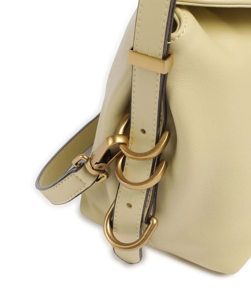 Pinko Saddle Horizontal Mini Sac porté épaule giallo vaniglia/antique gold