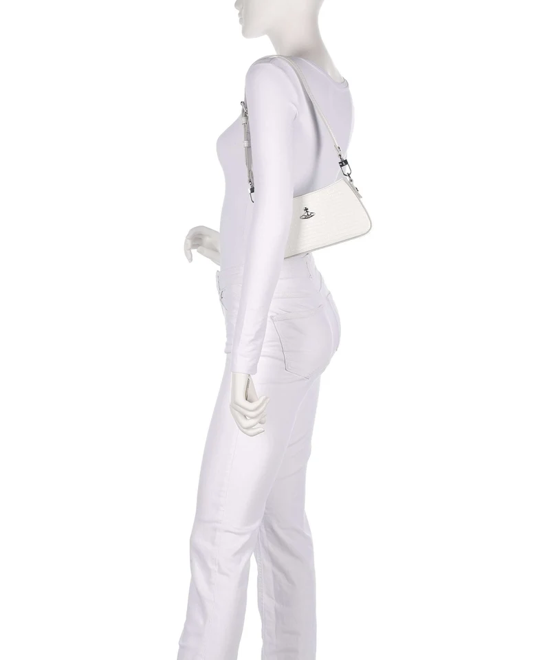 Vivienne Westwood Tasha Embossed Croc Mini Sac porté épaule white
