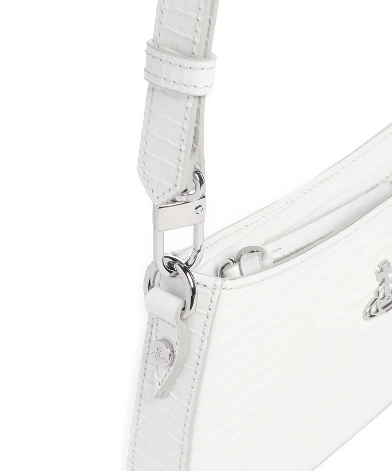 Vivienne Westwood Tasha Embossed Croc Mini Sac porté épaule white