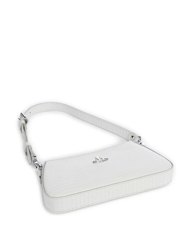 Vivienne Westwood Tasha Embossed Croc Mini Sac porté épaule white