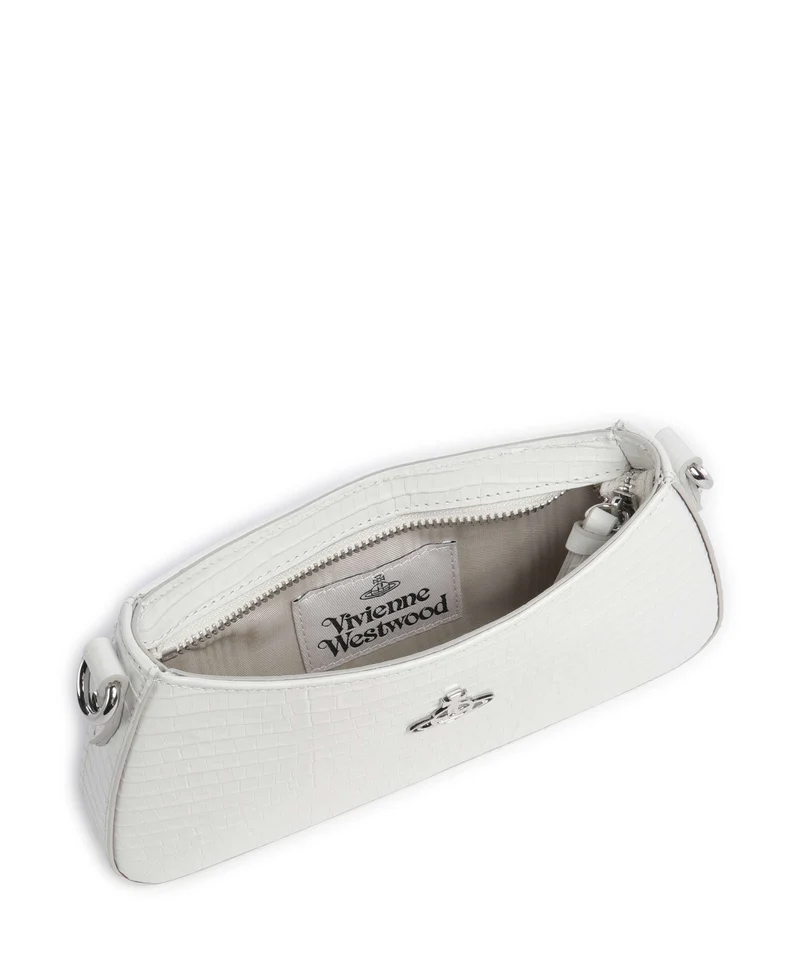 Vivienne Westwood Tasha Embossed Croc Mini Sac porté épaule white