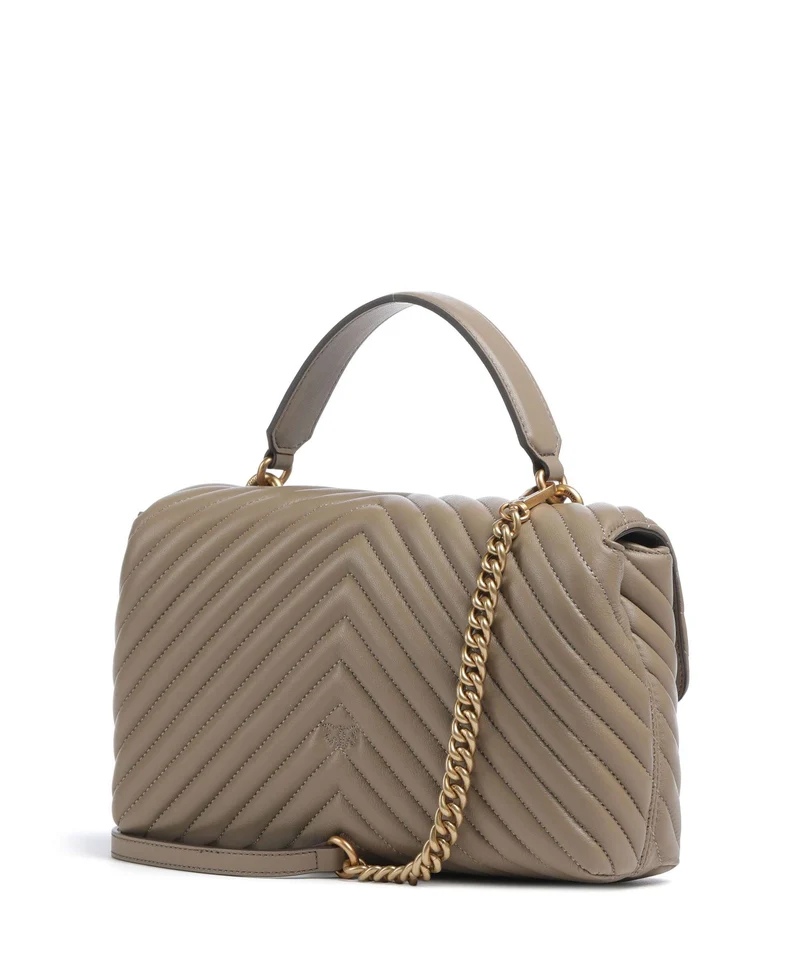 Pinko Love Lady Puff Classic Sac à main grigio talpa/antique gold