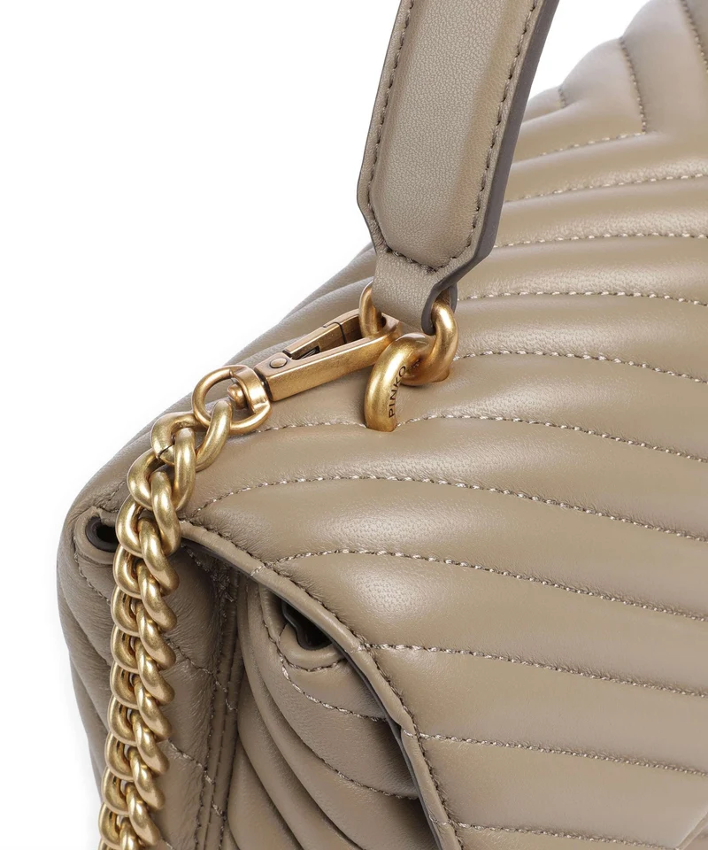 Pinko Love Lady Puff Classic Sac à main grigio talpa/antique gold