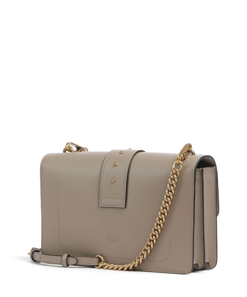 Pinko Love One Classic New Buckle Sac bandoulière grigio talpa/antique gold