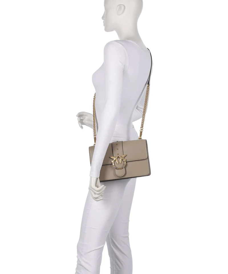 Pinko Love One Classic New Buckle Sac bandoulière grigio talpa/antique gold