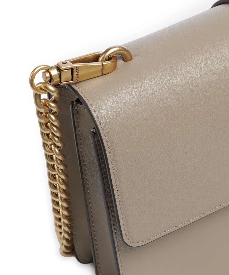 Pinko Love One Classic New Buckle Sac bandoulière grigio talpa/antique gold