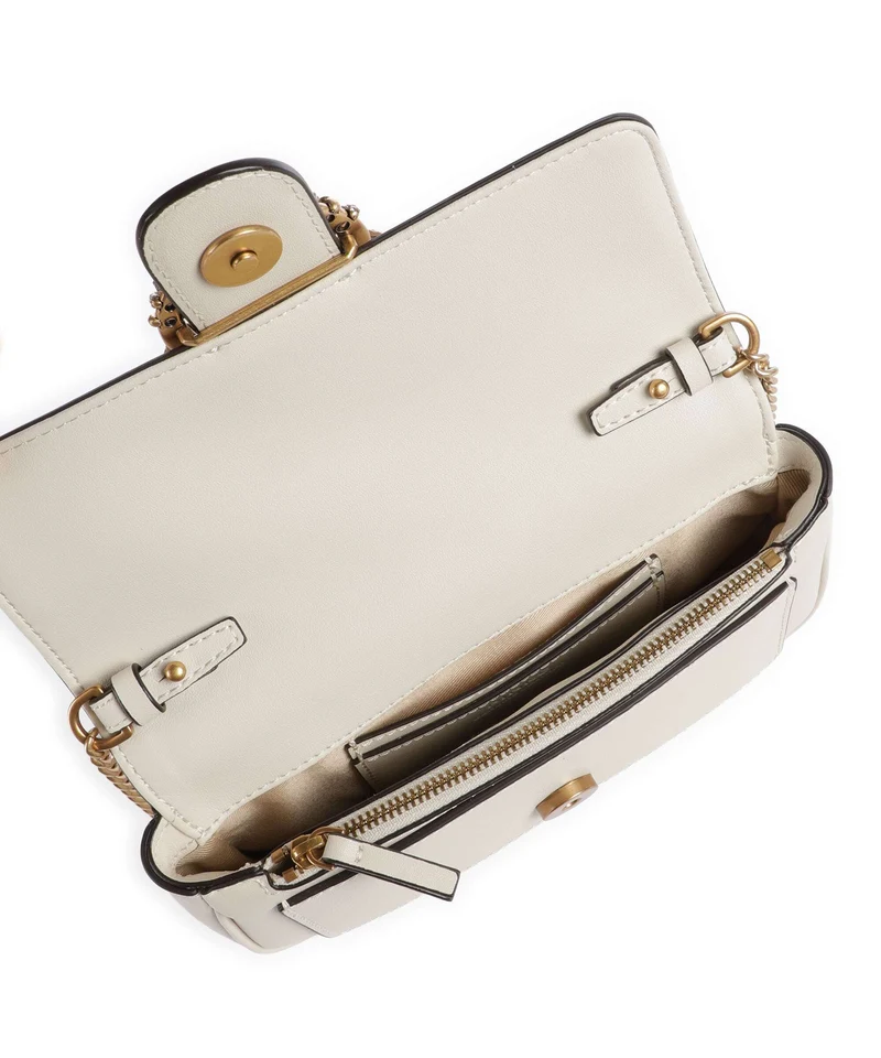 Pinko Love One Pocket New Buckle Sac bandoulière bianco seta/antique gold