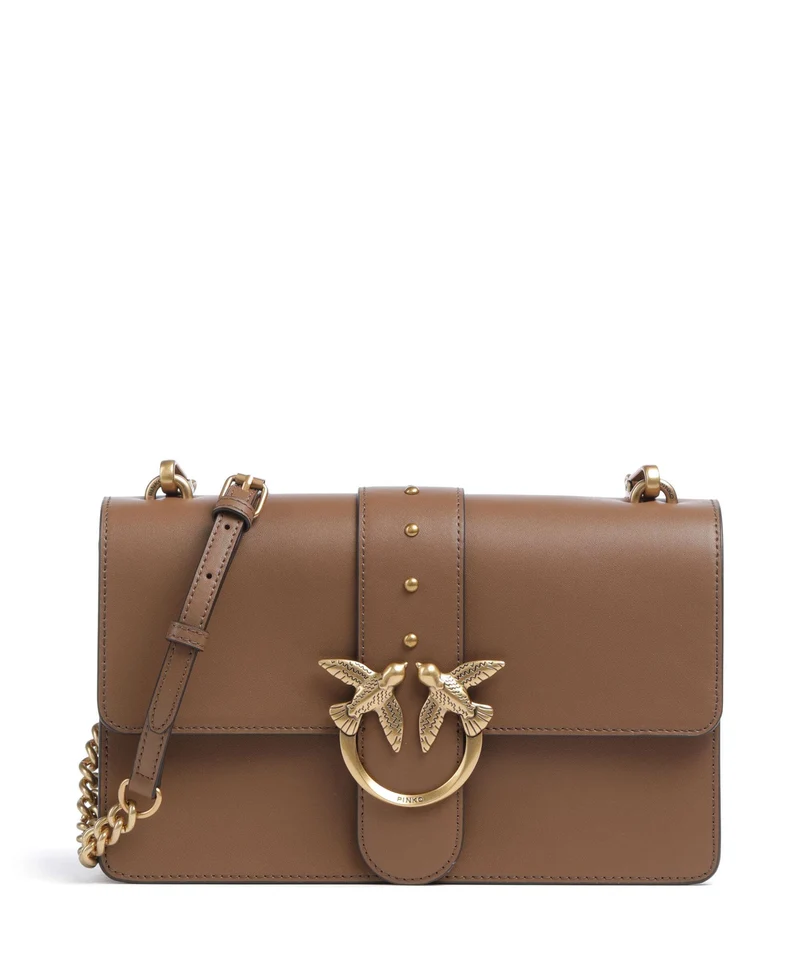 Pinko Love One Classic Sac bandoulière marrone cognac/antique gold