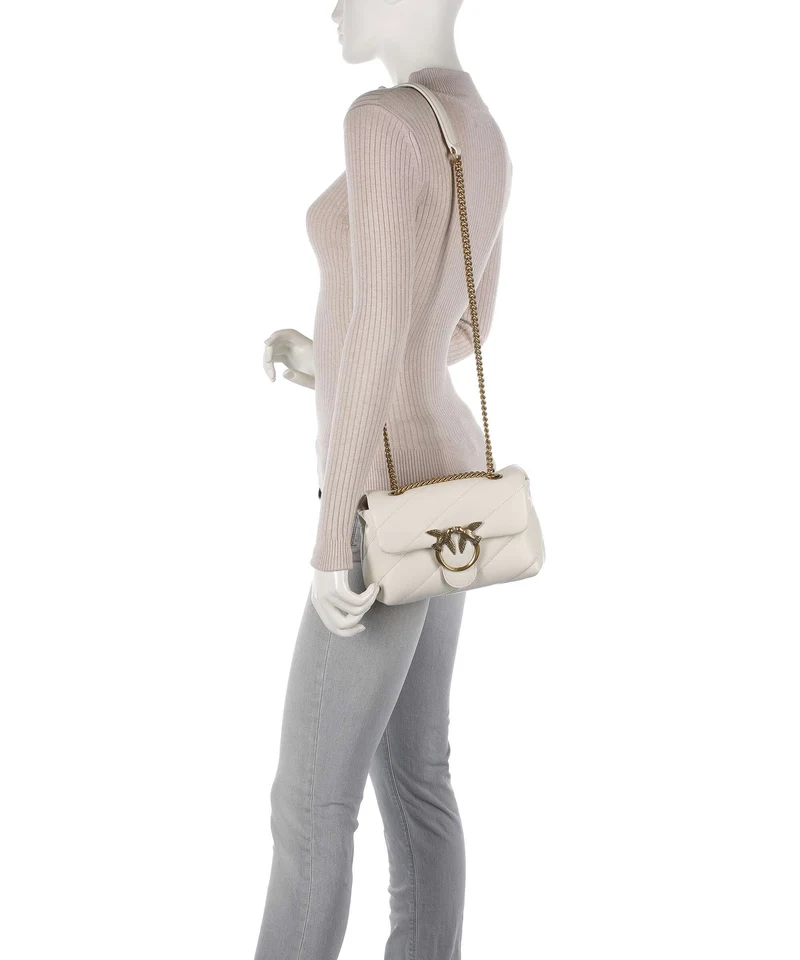 Pinko Love Puff Mini Sac porté épaule bianco seta/antique gold