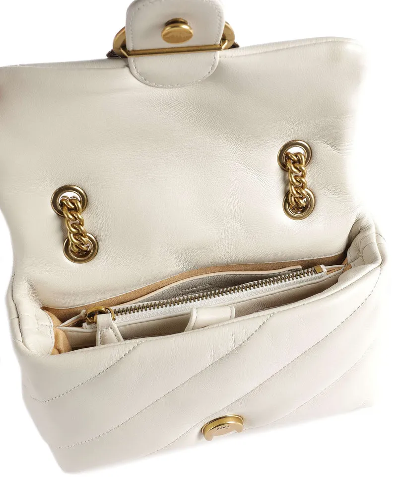 Pinko Love Puff Mini Sac porté épaule bianco seta/antique gold