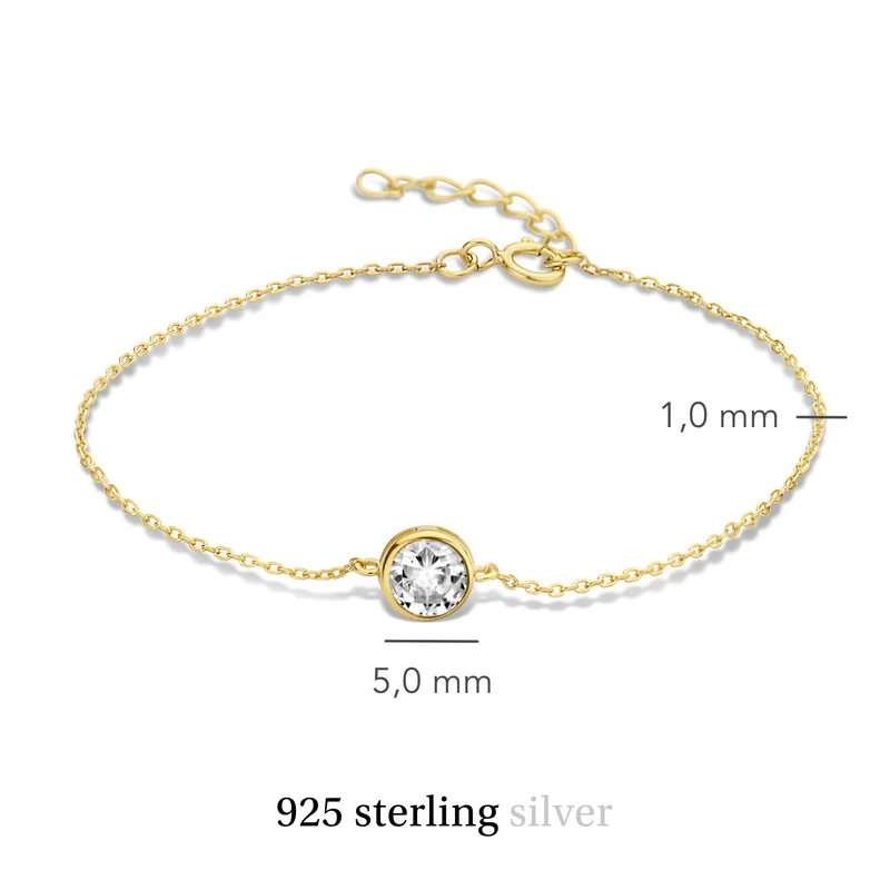 Violet Hamden Venus Bracelet en Argent 925 Sterling Plaqué Or avec Pierre de Naissance VH320010-DEC