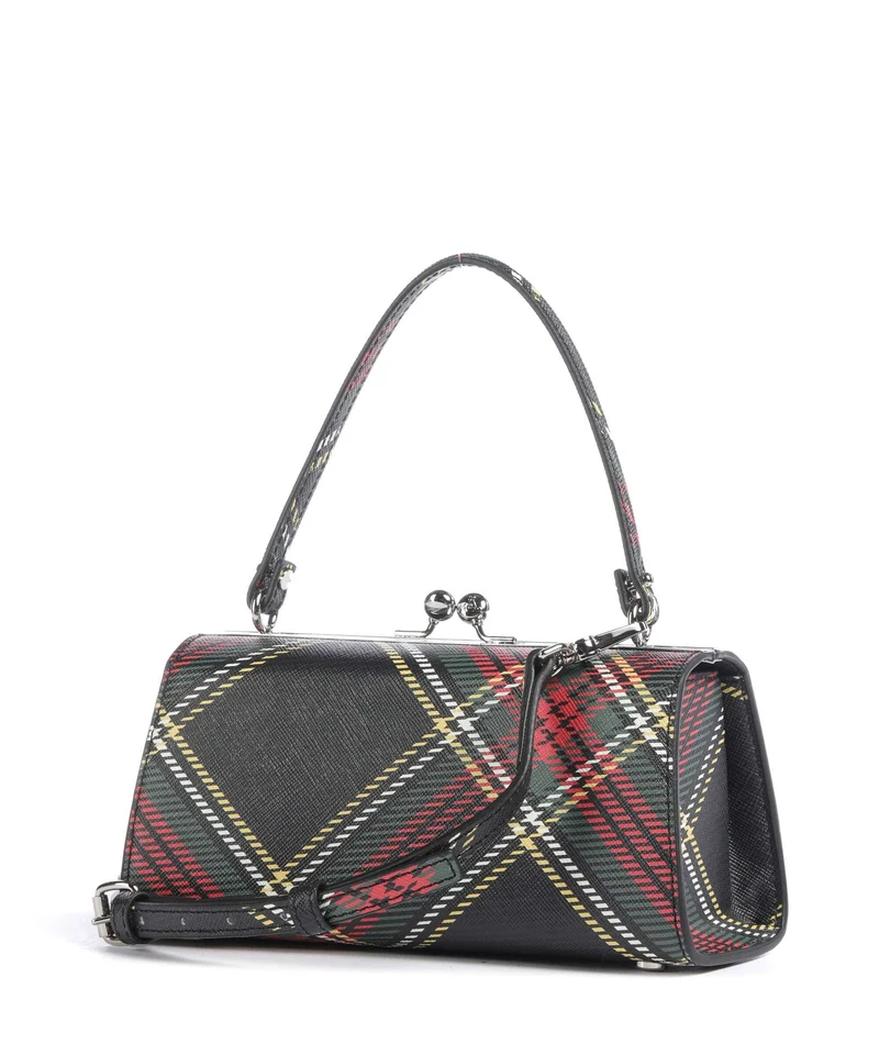 Vivienne Westwood Doll Frame Saffiano Printed XL Sac à main chelsea tartan