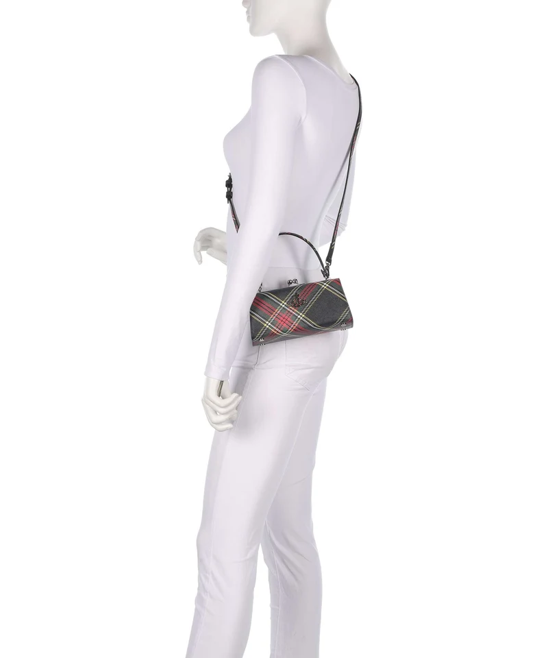 Vivienne Westwood Doll Frame Saffiano Printed XL Sac à main chelsea tartan