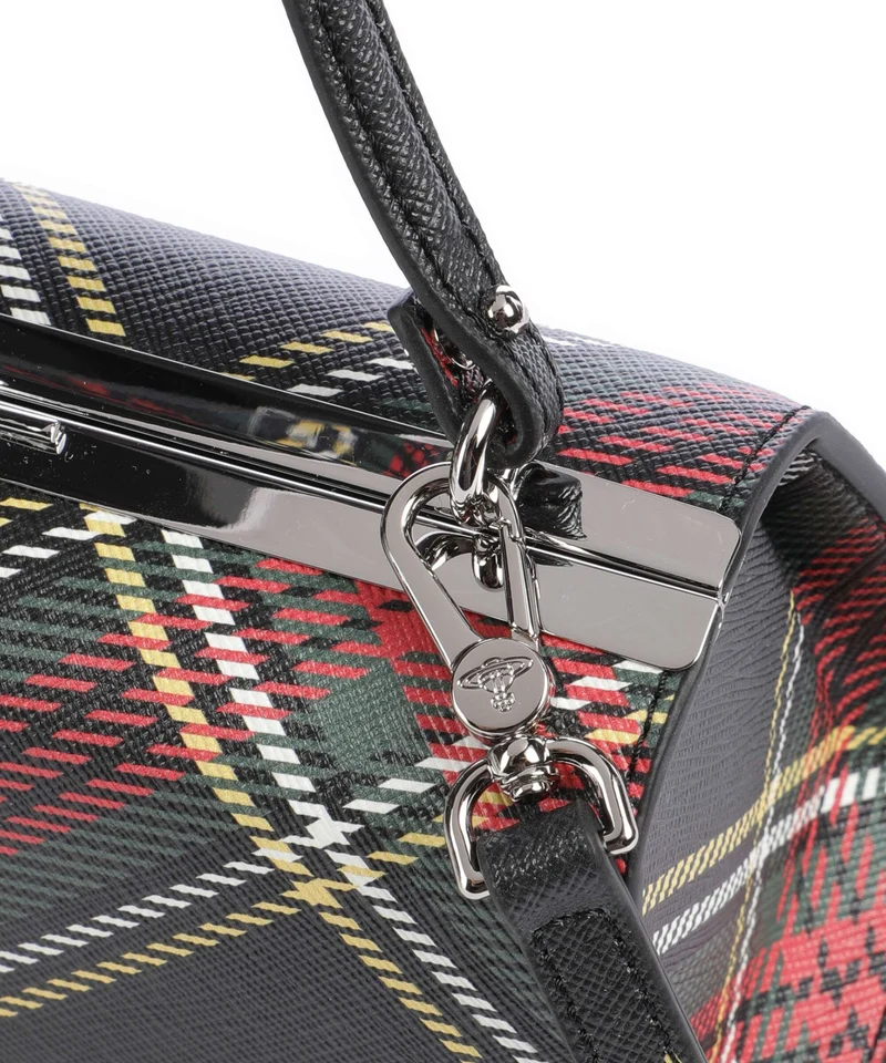 Vivienne Westwood Doll Frame Saffiano Printed XL Sac à main chelsea tartan