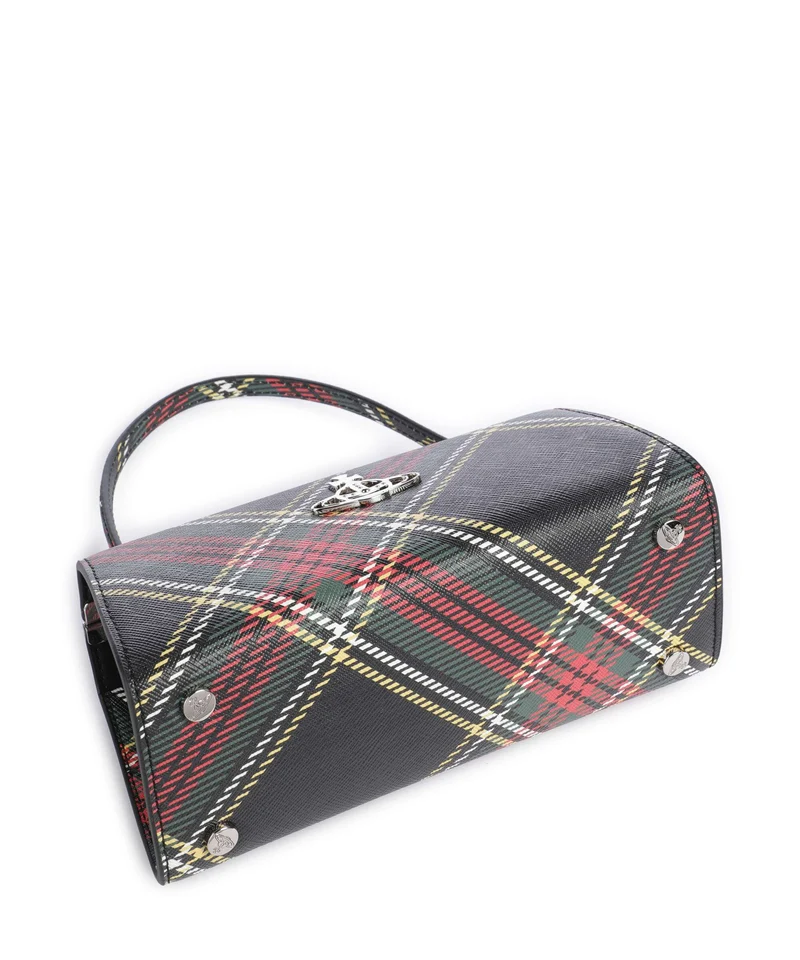Vivienne Westwood Doll Frame Saffiano Printed XL Sac à main chelsea tartan