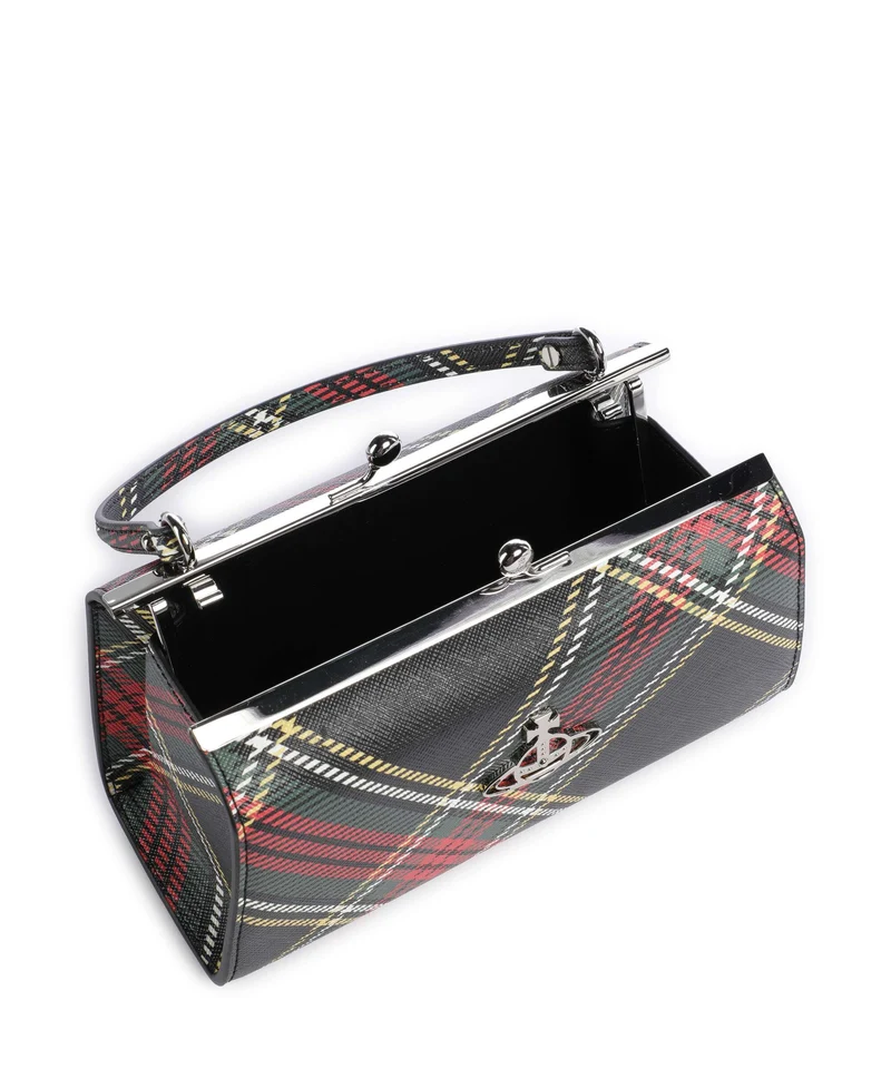 Vivienne Westwood Doll Frame Saffiano Printed XL Sac à main chelsea tartan