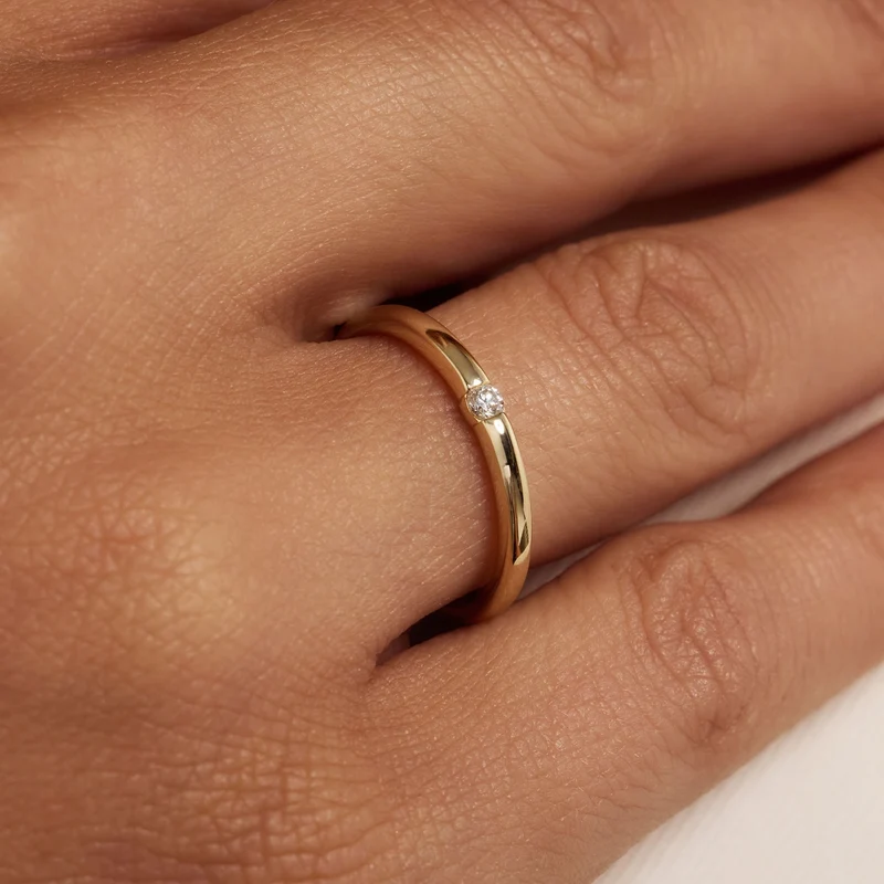 Isabel Bernard De la Paix Bague De la Paix Mia en or 14 carats avec diamant 0,05 carat IBD330046-56