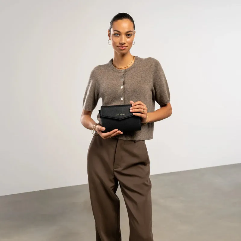 Isabel Bernard Honoré Lina Pochette Noire Avec Chaîne D’Épaule Amovible IB21135-001