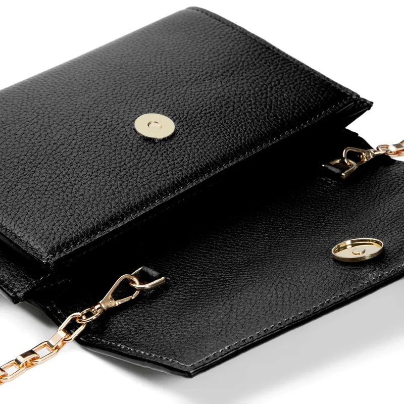 Isabel Bernard Honoré Lina Pochette Noire Avec Chaîne D’Épaule Amovible IB21135-001