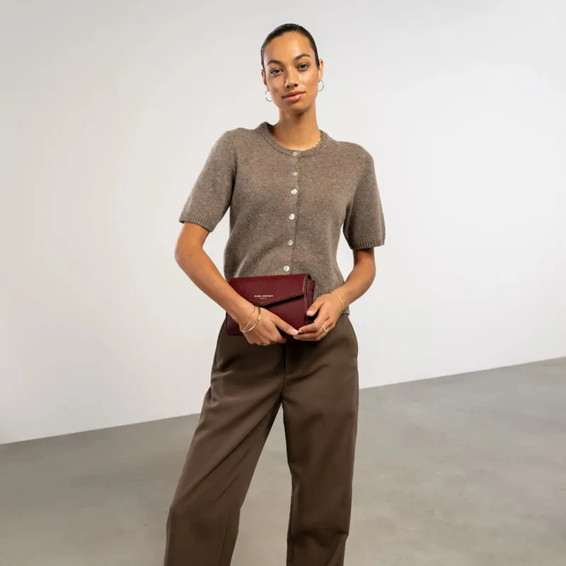 Isabel Bernard Honoré Lina Pochette Bordeaux Avec Chaîne D’Épaule Amovible IB21135-052