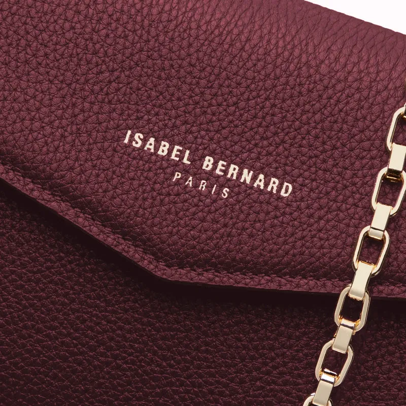 Isabel Bernard Honoré Lina Pochette Bordeaux Avec Chaîne D’Épaule Amovible IB21135-052