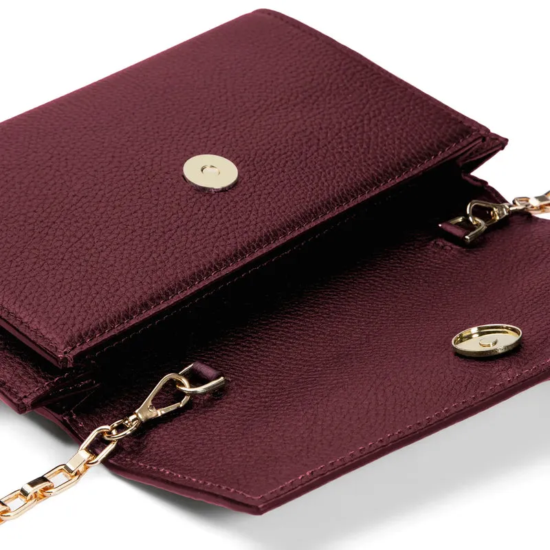 Isabel Bernard Honoré Lina Pochette Bordeaux Avec Chaîne D’Épaule Amovible IB21135-052