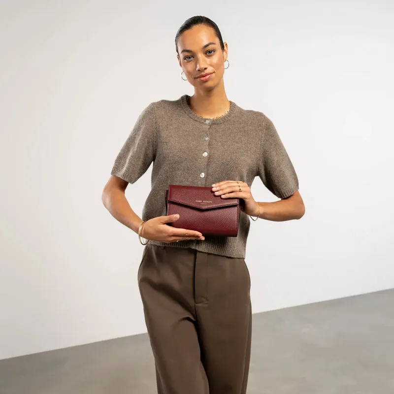 Isabel Bernard Honoré Lina Pochette Bordeaux Avec Chaîne D’Épaule Amovible IB21135-052