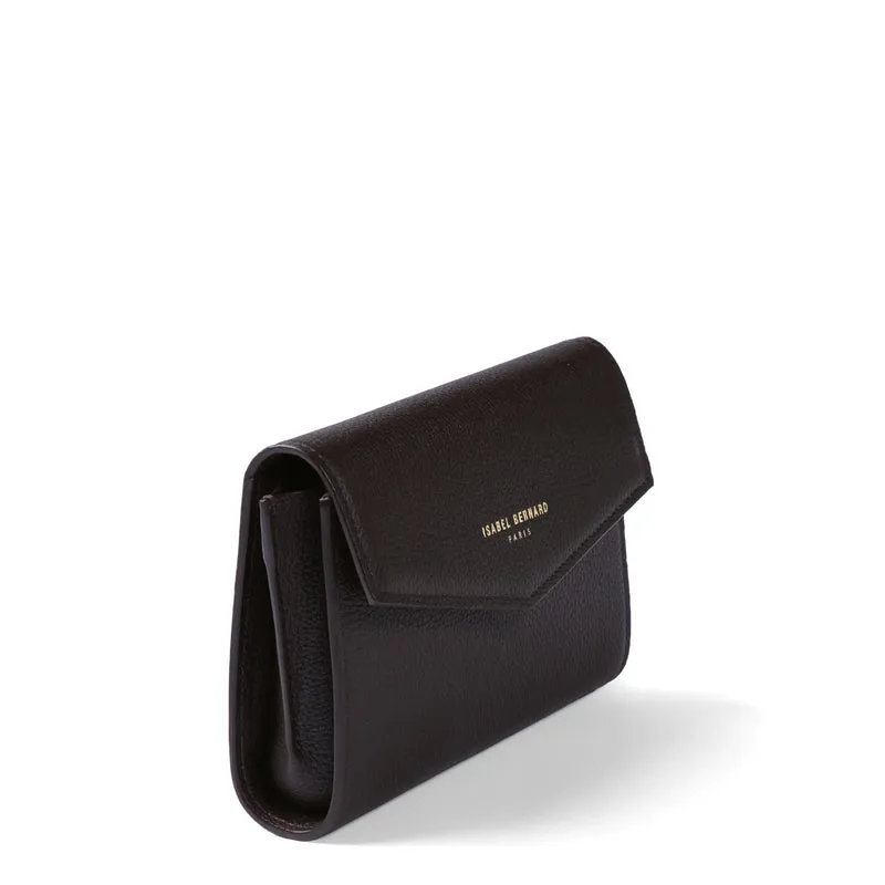 Isabel Bernard Honoré Lina Pochette Marron Foncé Avec Chaîne D’Épaule Amovible IB21135-031