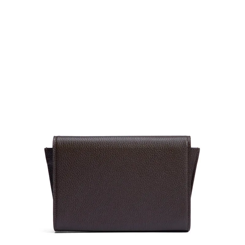 Isabel Bernard Honoré Lina Pochette Marron Foncé Avec Chaîne D’Épaule Amovible IB21135-031