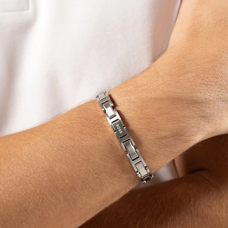 Hugo Boss Acier Inoxydable Argenté Homme Bracelet Chaîne HBJ1580792