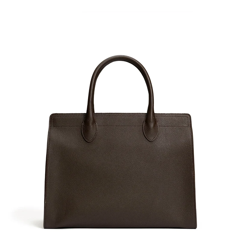 Isabel Bernard Honoré Nadine marron foncé sac à main en cuir de veau avec compartiment pour ordinateur portable 13 pouces IB25110-031-13