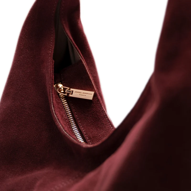 Isabel Bernard Honoré Grace sac bandoulière en suède bordeaux IB25093-152