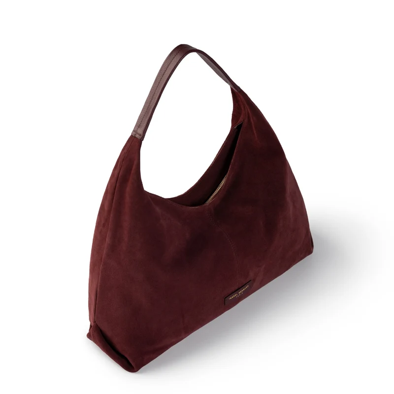 Isabel Bernard Honoré Grace sac bandoulière en suède bordeaux IB25093-152