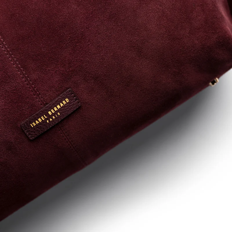 Isabel Bernard Honoré Grace sac bandoulière en suède bordeaux IB25093-152